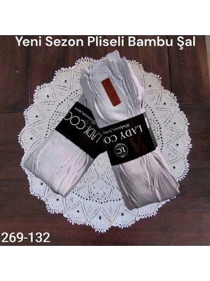 Lady Coco Pliseli Bambu Şal 269-132 (Gümüs Gri)