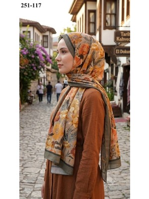 Sharell Fransız Ipeği Şal (Askeri Yeşil) 251-117
