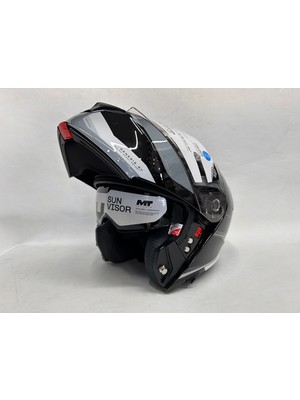 mt Genesis Sv B12 Raccoon Çene Açılır Kask Parlak Renk Polymer Malzeme ile Hafif ve Konforlu