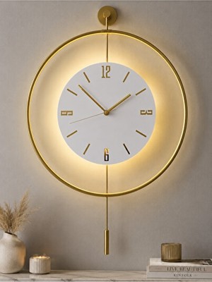 Nomikase Büyük Boy Kristalli Metal LED Duvar Saati ile Modern Şıklık