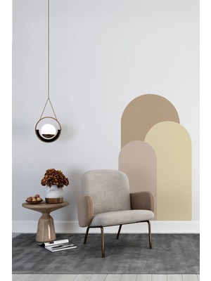 Kanvassepetinet Kendiliğinden Yapışkanlı Kumaş Kanvas Dokulu Duvar Kağıdı Bohem Oval Boho 3'lü Duvar Tek Parça