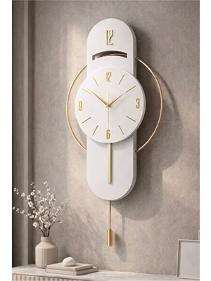 Nomikase Beyaz Modern Quartz Mekanizmalı 40X80CM Büyük Duvar Saati