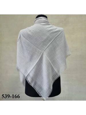 Moda Akyüz Düz Renk Flamlı Eşarp (Gümüş Gri) 539-166
