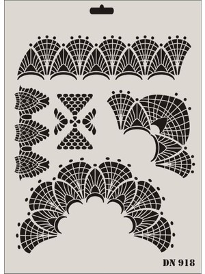 Solmazlar Online Rich Dantel Seri DN-918 Stencil 35X25 cm