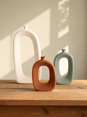 Momiko Tasarım Modern Beton Dekoratif Vazo Seti 3’lü | Bohem & Minimal Tasarım | 35 cm – 21 cm – 18 cm