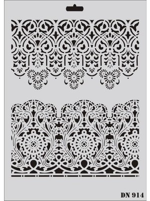 Solmazlar Online Rich Dantel Seri DN-914 Stencil 35X25 cm