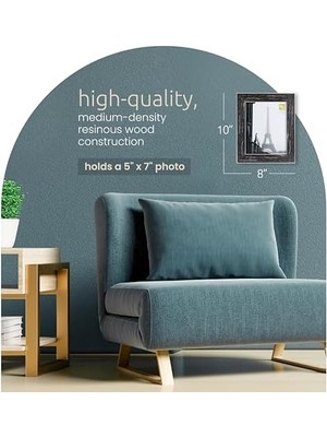 Kiera Grace Zımpara Reçine Benzersiz Çiftlik Evi Resim Çerçevesi, 12,7 cm x 17,78 Cm, Kararmış Ahşap