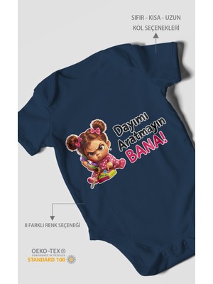Morivo Kids Dayımı Aratmayın Bana! Kısa Kollu Bebek Body %100 Pamuk