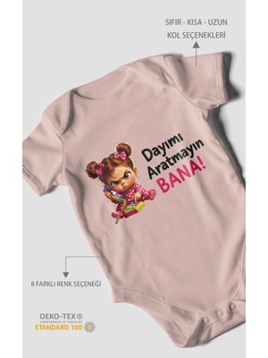 Morivo Kids Dayımı Aratmayın Bana! Kısa Kollu Bebek Body %100 Pamuk