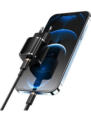 20W Usb-C Mini Pd Hızlı Şarj Cihazı Güç Adaptörü ve 1 Metre Hızlı Şarj ve Data Kablosu L23 - Tct-01