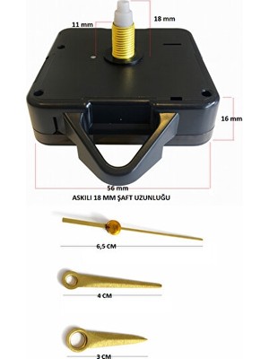 Nomikase Küçük Askılı Sessiz Mekanizma, Metal Akrep ve Yelkovan