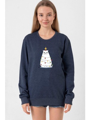 Tshirthane Grumpy Christmas İndigo Kadın 2ip Sweatshirt