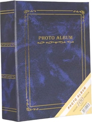 Shoplet 13X18CM 100 Fotoğraf Kapasiteli Ciltbezli Lüks Fotoğraf Albümü (Mavi)