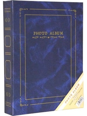 Shoplet 13X18CM 200 Fotoğraf Kapasiteli Ciltbezli Lüks Fotoğraf Albümü (Mavi)