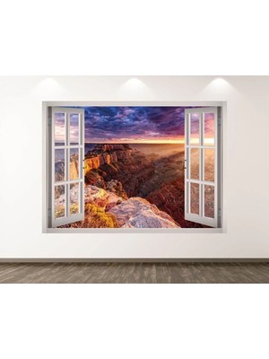Kanvassepetinet Manzara Resimleri Full Hd Baskı 3D Pencere Modern Duvar Sticker