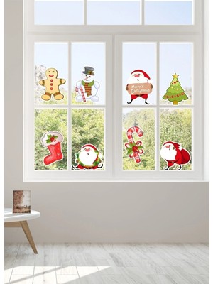 Kanvassepetinet Yeni Yıl Noel Baba Merry Christmas Duvar Sticker Seti