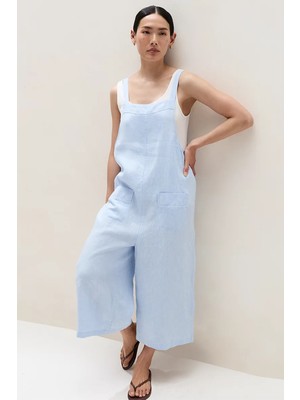 The White Company Linen Keten Salopet Kadın Tulum