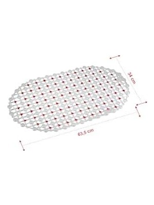 Shoplet Eko Serisi Banyo - Küvet Içi Kaydırmaz Vantuzlu Oluklu Oval Paspas 63 x 34 Cm, Kırmızı