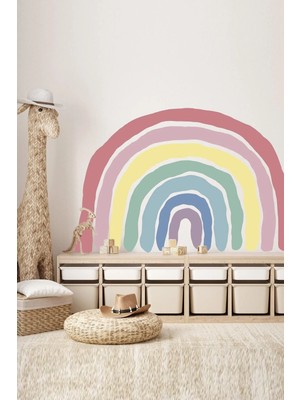 Kanvassepetinet Star Works Büyük Boy Pastel Renklerde Gökkuşağı Çocuk Odası Duvar Sticker