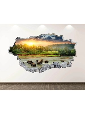 Kanvassepetinet Şehir ve Doğa Manzaraları Full Hd Baskı 3D Modern Duvar Sticker