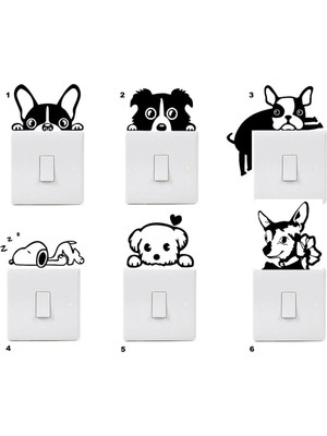 Kanvassepetinet Lı Sevimli Köpek Dekoratif Priz Sticker