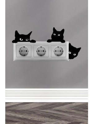 Kanvassepetinet Sevimli Kediler Priz Sticker Seti