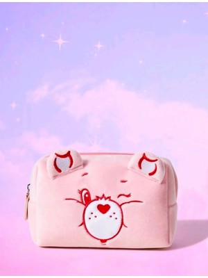 My Balli Store Care Bears Pembe Peluş Ayı Şekilli Kozmetik Makyaj Organizer Çanta