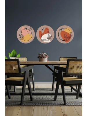 Kanvassepetinet Boho 0 Lü Yuvarlak Bohem Tarz Dekoratif Sticker Seti
