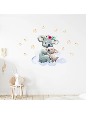 Kanvassepetinet Annesi Yavrusu Sevimli Koala Duvar Sticker Seti