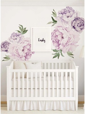 Kanvassepetinet Pastel Mor Çiçekler Soft Duvar Sticker