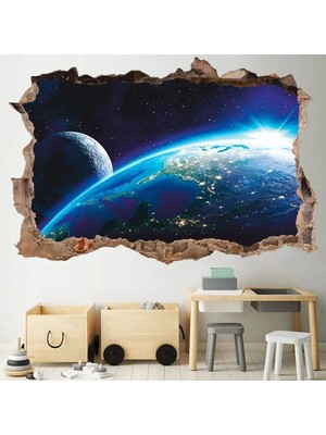 Kanvassepetinet Uzay Temalı Full Hd Baskı Modern Duvar Sticker