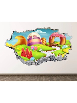 Kanvassepetinet Cartoon Manzara Full Hd Baskı 3D Çocuk Odası Duvar Çıkartmaları
