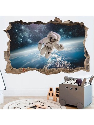 Kanvassepetinet Astronot Full Hd Baskı 3D Modern Duvar Sticker