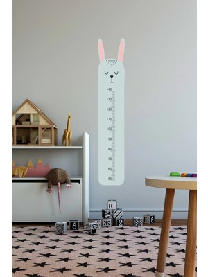 Kanvassepetinet Iskandinav Stil Tavşan Boy Ölçer Duvar Sticker