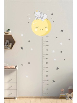 Kanvassepetinet Sevimli Filli Boy Ölçer Duvar Sticker Seti