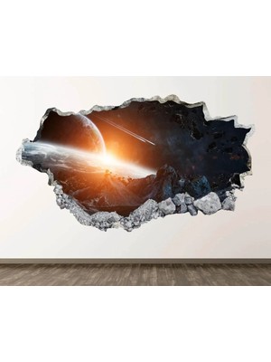 Kanvassepetinet Gezegenler Full Hd Baskı 3D Modern Duvar Sticker