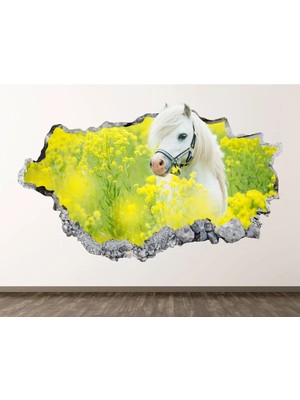 Kanvassepetinet Muhteşem Beyaz Atlar Full Hd Baskı 3D Modern Duvar Sticker
