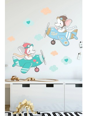 Kanvassepetinet Ikili Pilot Filler Duvar Sticker Seti