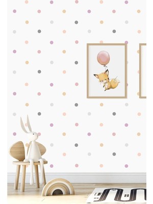 Kanvassepetinet Pembe 0 Adet Candy Soft Renkli Yuvarlak Duvar Stickerı