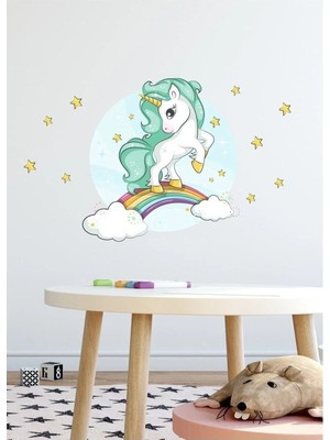 Kanvassepetinet Renkli Tatlı Pony Duvar Sticker Seti