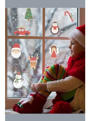 Kanvassepetinet Yılbaşı Yeniyıl New Year Cam  Duvar  Kapı Sticker Seti