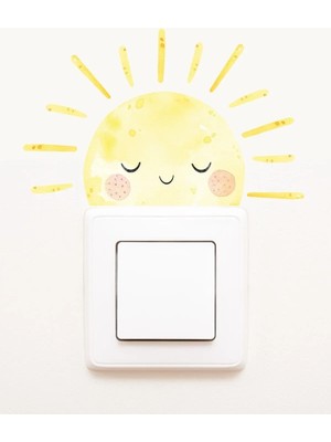 Kanvassepetinet Priz  Uykucu Güneş Dekoratif Priz Sticker