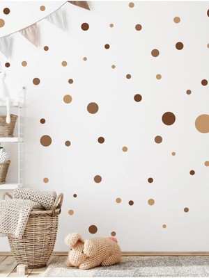 Kanvassepetinet Dreamwallart Soft Kahverengi Tonlar Puantiye Set Renkli
