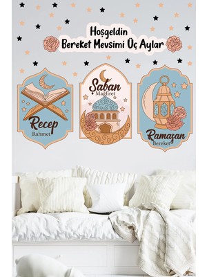 Kanvassepetinet Ramazan Üç Aylar Bereket Mevsimi Recep Şaban Ramazan Cam Kapı Duvar Sticker
