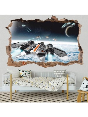 Kanvassepetinet Uzay Temalı Full Hd Baskı Modern Duvar Sticker