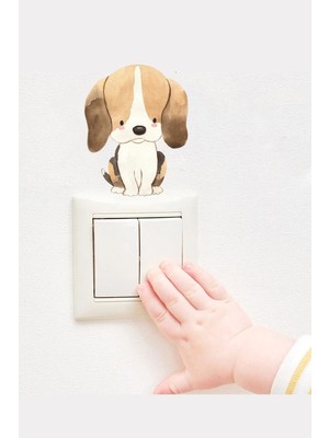 Kanvassepetinet Star Works Sevimli Beagle Köpek Dekoratif Priz Sticker