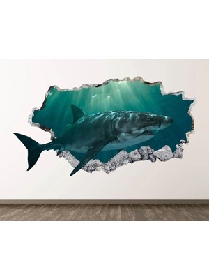 Kanvassepetinet Vahşi Köpek Balıkları Full Hd Baskı 3D Sticker Kaplama