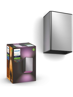 Hue White And Color Ambiance LED Dış Duvar Lambası, Kısılabilir, 16 Milyona Kadar Renk, Uygulam