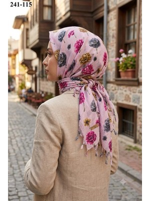 Dolce Life Desenli Sökme Boncuklu Eşarp 241-115