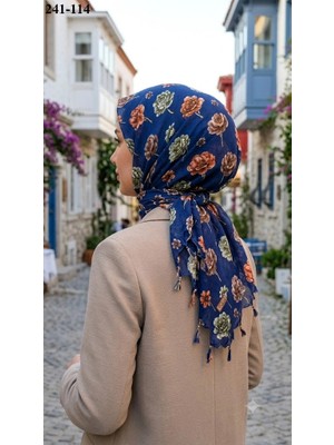 Dolce Life Desenli Sökme Boncuklu Eşarp 241-114